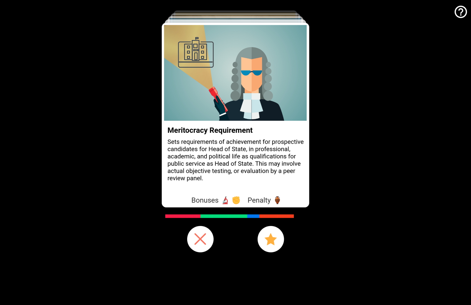 An illustrated constitution concept card from the game