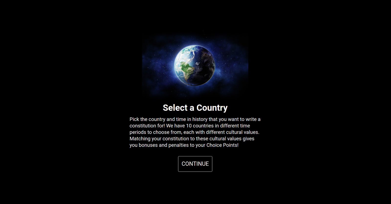 A nation's cultural attitude indices shown in the game